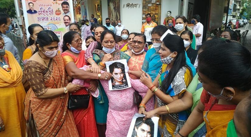 Shiv Sena activists protest against Kangana across Mumbai, actress reacts.