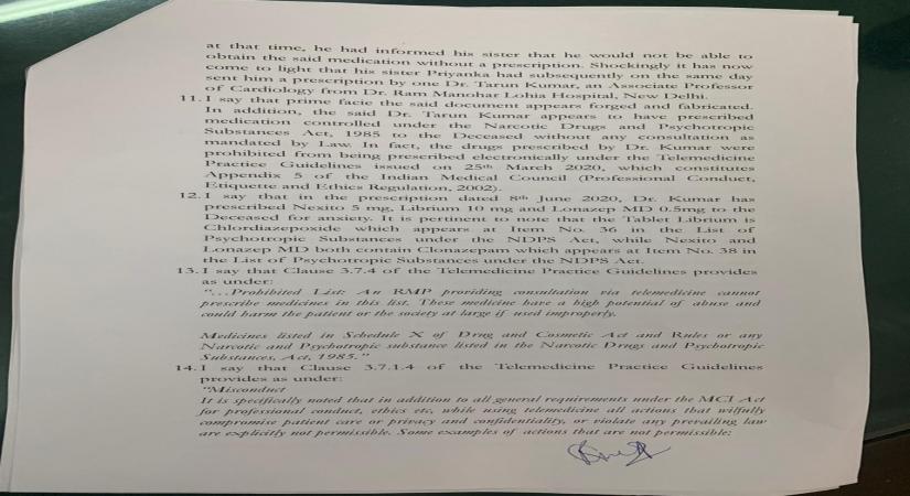 Rhea files police complaint against Sushant's sister Priyanka over bogus prescription