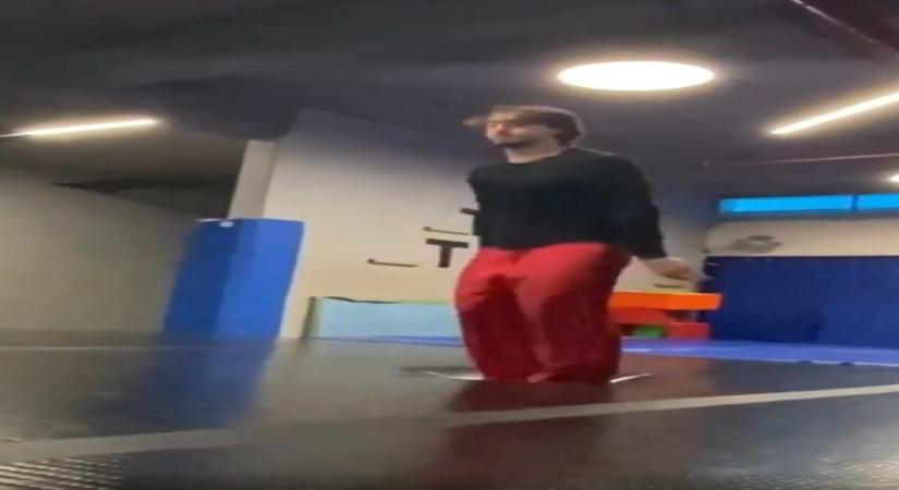 Tiger Shroff does continuous backflips with ease.