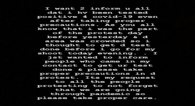 Himanshi Khurana tests positive for coronavirus.