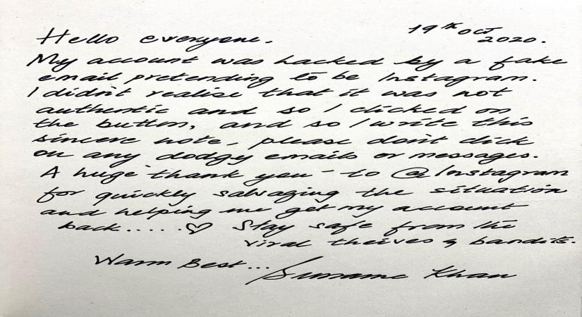 Sussanne Khan's Instagram account hacked after she clicked on fake mail