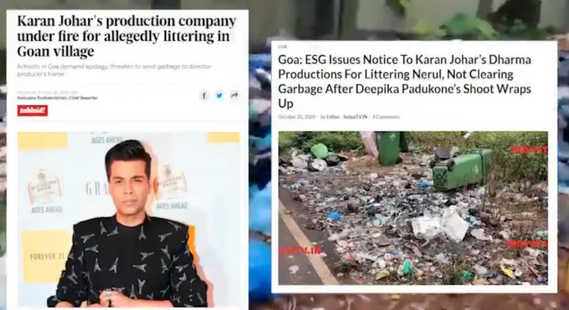 Karan Johar film line producer alleges North Goa lacks waste disposal management.