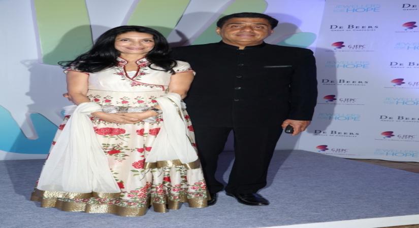 Mumbai: Ronnie Screwvala, MD, UTV Software Communications along with his wife Zarina Mehta during Jewellers for Hope Charity Dinner event in Mumbai, on Aug 4, 2016. (Photo: IANS)