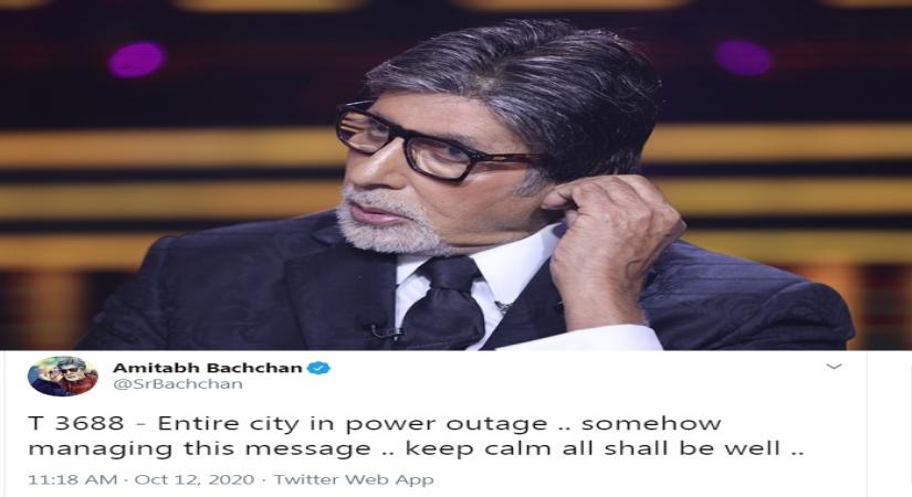 Mumbai's 'batti gul': Bollywood celebs express shock (Photo courtesy: @SrBachchan/ Twitter)
