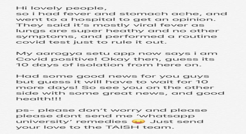 Harshvardhan Rane tests Covid positive