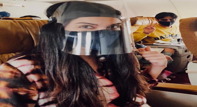 Diana Penty posts pics of flying in the time of Covid.