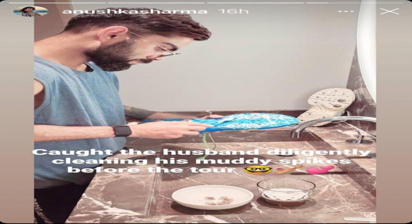 Anushka shares glimpse of hubby Virat 'diligently' cleaning his.