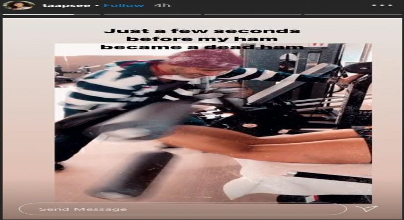 Taapsee undergoes intense hamstring exercises.