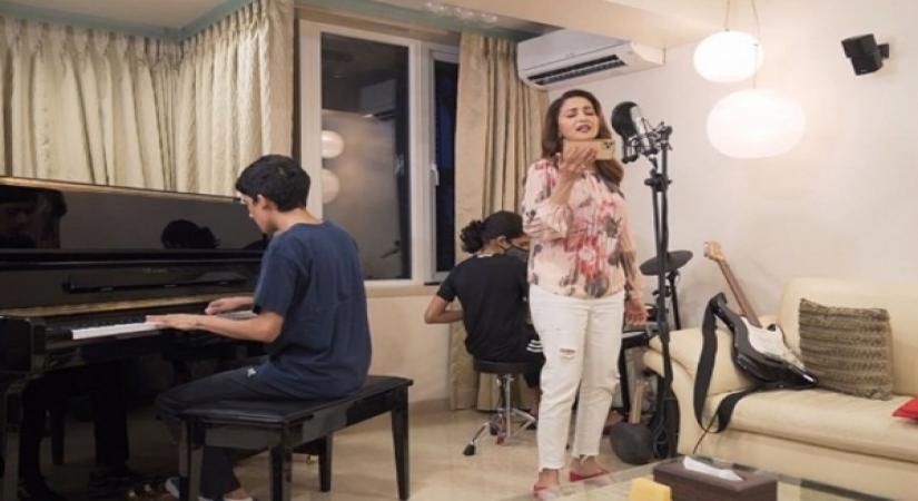 Madhuri Dixit shares sneak peek of her fam jam.