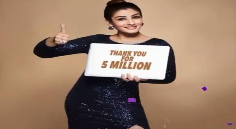 Raveena Tandon thanks her Instafam on crossing 5 million mark .