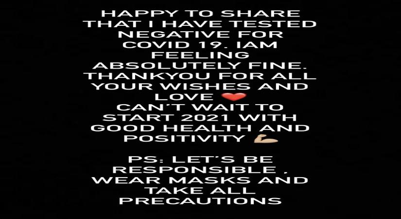 Rakul Preet Singh tests negative for Covid-19 . (twitter)