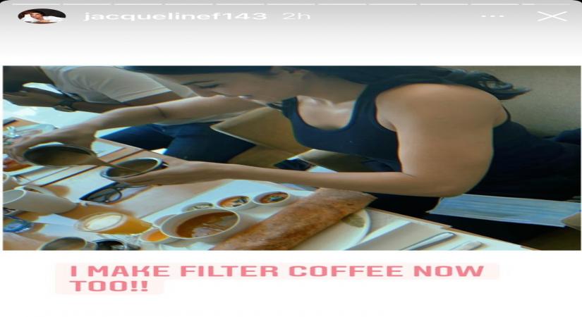 Bollywood actress Jacqueline Fernanadez counts making filter coffee among her many talents, going by her social media post on Friday.
