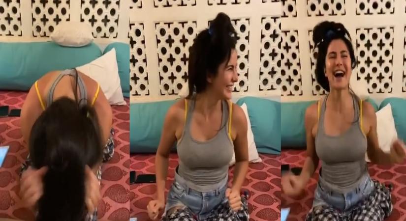 Katrina Kaif showcases her quirky 'hair trick'.(photo:instagram)