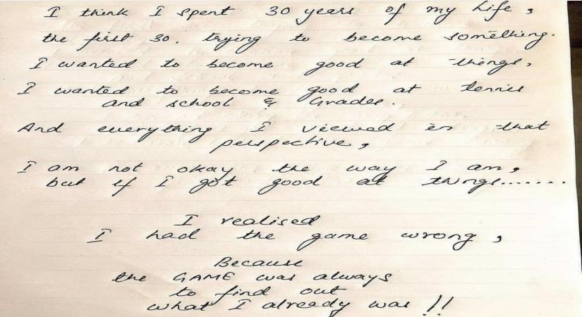 Sushant's handwritten note: I am not okay the way I am (Credit: Twitter)