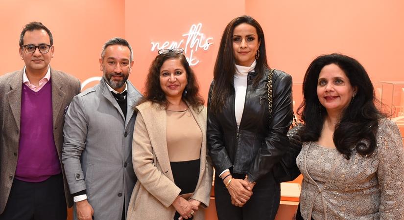 Bollywood Actress and Model, Gul Panag in black Leather jacket at Melorra Experience Centre, DLF Promenade, Vasant Kunj.