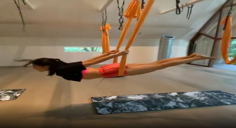 Actress Sara Ali Khan enjoys fitness, and loves sharing fitness videos, too. In a new video she posted on Friday, the young Bollywood star aces the aerial yoga