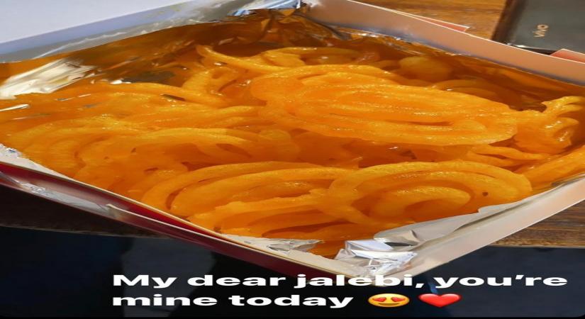 Disha Patani indulges in some jalebis. (photo:instagram)