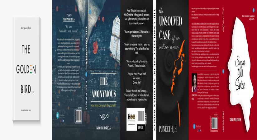 Book Covers - four Indian upcoming authors