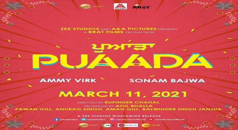 Ammy Virk-Sonam Bajwa's 'Puaada' to hit theatres in March.(photo:instagram)