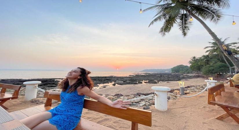Actress Taapsee Pannu on Thursday shared a still from Goa where she is currently filming her forthcoming flick Looop Lapeta.