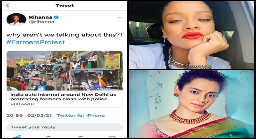 Rihanna tweets about farmers' protest, Kangana calls her a 'fool'.