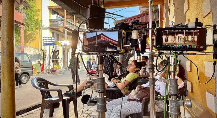 Actress Taapsee Pannu is not letting her fight with actress Kangana Ranaut come in the way of her work, and says she is focusing on the shoot her upcoming film, Looop Lapeta, amid all the chaos. On Friday, Taapsee used Instagram to share her state of mind along with a picture where she looks at a scene being shot. (Instagram)