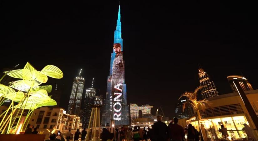 Kichcha Sudeepa toasts 25 years in films at Burj Khalifa, launches title logo of latest