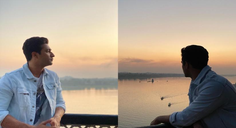 Vicky Kaushal enjoys sunset on banks of river Narmada.(Photos: Instagram)