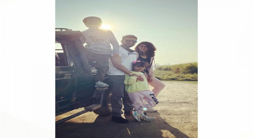Bollywood actor Ayushmann Khurrana on Monday shared a family photograph from Kaziranga, Assam, where he poses with wife Tahira Kashyap, son Virajveer Khurrana and daughter Varushka Khurrana.