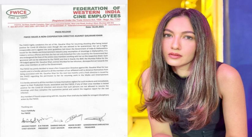 Gauahar Khan issued Non Cooperation Directive by FWICE