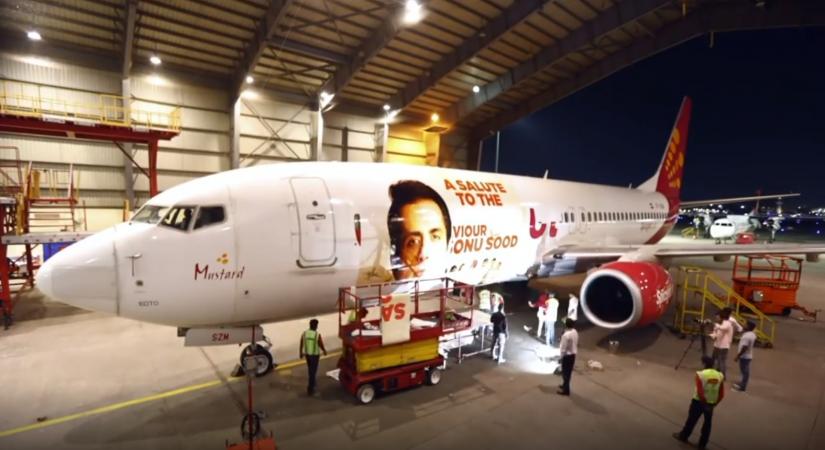 Sonu Sood gets aircraft livery: Wish my parents were here to see it.(photo:Instagram)
