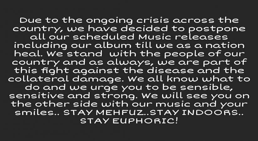 Euphoria postpone all scheduled music releases 'till we as a nation heal'