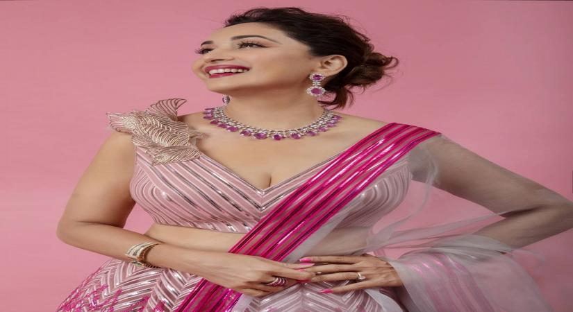Madhuri Dixit Nene looks 'pretty in pink' in new photo-op.(Photo:Instagram)