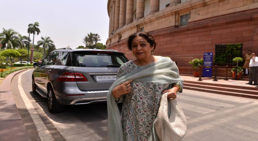 New Delhi: BJP MP Kirron Kher at Parliament, in New Delhi on July 1, 2019. (Photo: IANS)