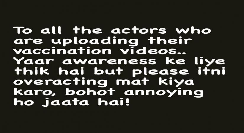 Asha Negi takes a jibe at celebs posing while getting the jab