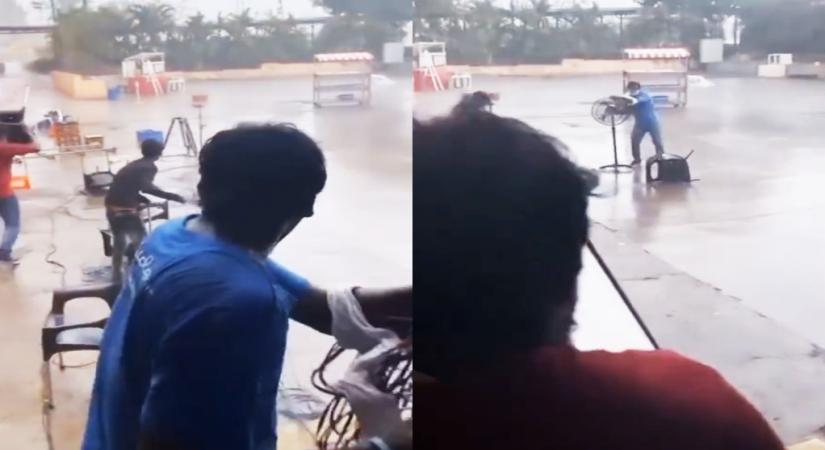 TV industry impacted by Tauktae; most outdoor sets destroyed.(photo:Instagram oneworldnewscomCyclone Tauktae creates havoc on Yeh Rishta Kehlata Hai set)