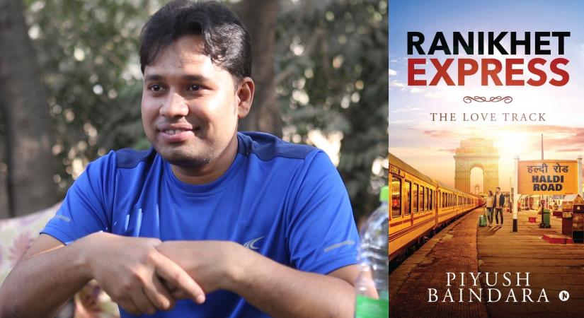 Piyush Baindara (L); Book Cover of Ranikhet Express (R)