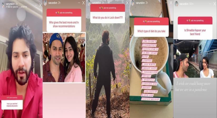 Varun says Ananya Panday gives best movies, TV show recommendations.(photo:instagram)