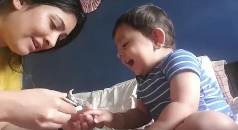 KGF' star Yash's toddler son giggles during nail trim from mom Radhika; video goes viral .