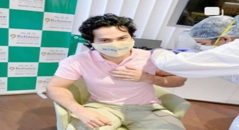 Varun Dhawan gets first jab of Covid vaccine.(photo:Instagram)