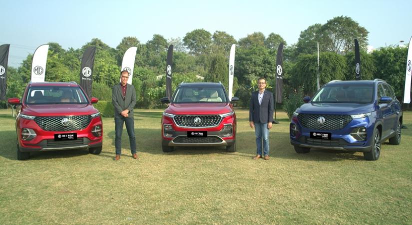 Rajeev Chaba, President and Managing Director, MG Motor India and Gaurav Gupta, Chief Commercial Officer, MG Motor India at the launch of all new MG Hector 2021