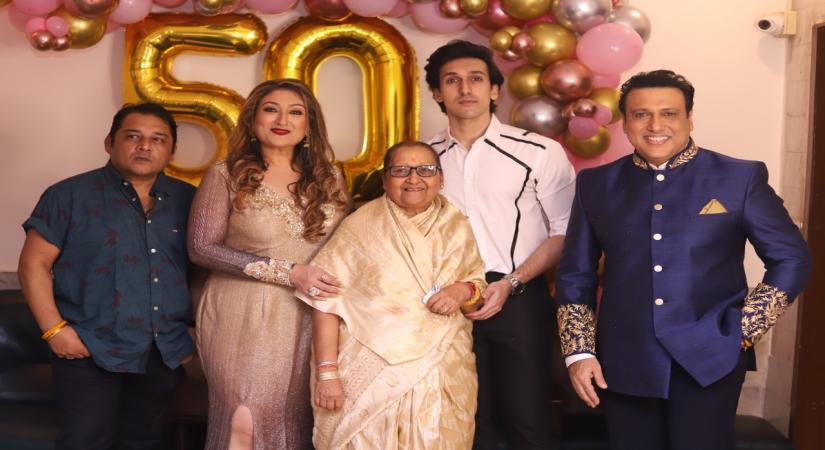 Govinda celebrates wife Sunita's 50th birthday with kids, family