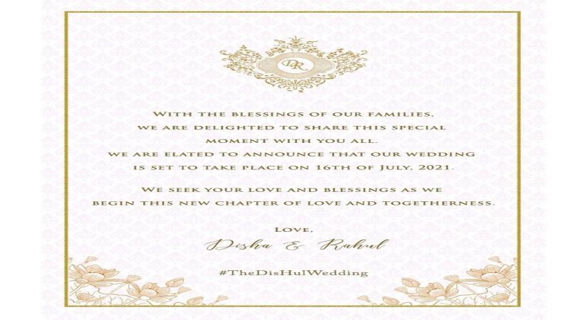Rahul Vaidya and Disha Parmar to tie knot on July 16.(photo:Instagram)