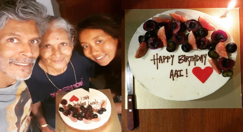 Milind Soman birthday wishes for his mom: Celebrating 82 years healthy, fit and happy.(photo:instagram)