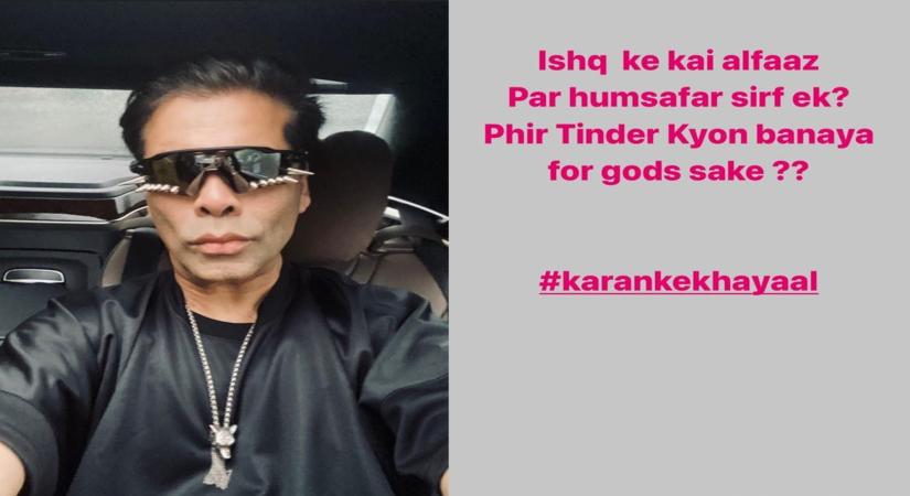 Karan Johar flaunts his 'early morning spike eyes'.(photo:instagram)