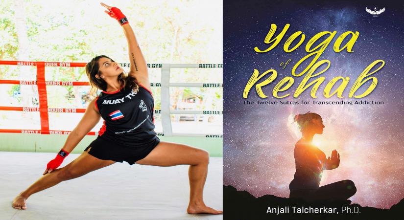 Anjali Talcherkar (L) Book Cover of 'Yoga of Rehab' (R)