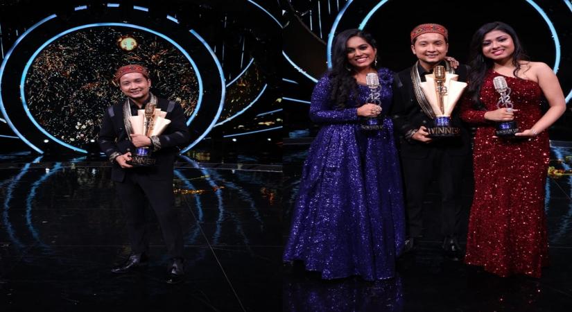 Pawandeep Rajan wins the 'Indian Idol 12' trophy.