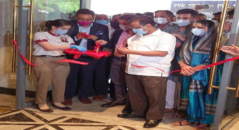 New Delhi : Chief Minister Arvind Kejriwal inaugurates 'Urban Place Making' initiative at The Iconic PVR Priya, Vasant Vihar in New Delhi on wednesday, August 25, 2021.(Photo: Anupam Gautam/IANS)