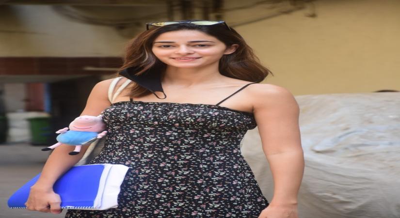 Mumbai:  Ananya Pandey spotted at Dharma office in khar  19th March 2021. (Photo: IANS)