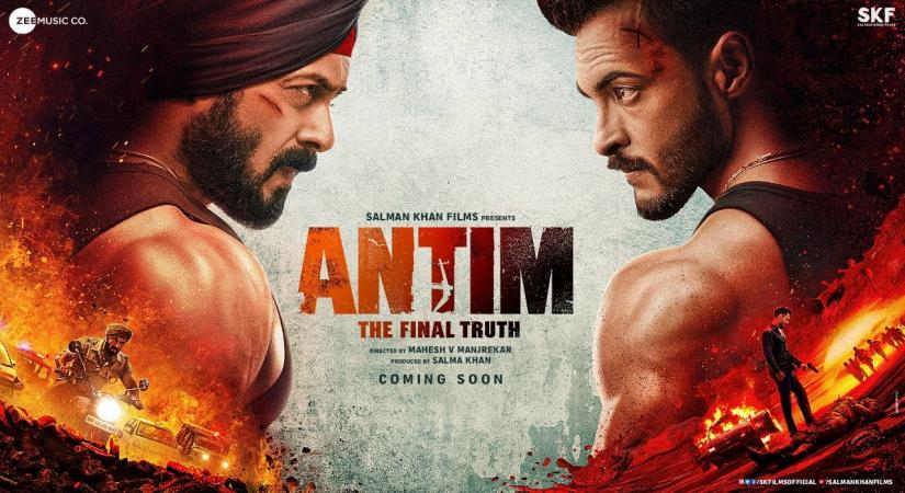 Salman in face-off with Aayush in 'Antim: The Final Truth' poster.